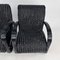 French Black Lacquered Rattan Lounge Chairs, 1960s, Set of 2, Image 3