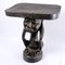 Large Art Deco Luba Stool Wood in Dark Ritual Patina 7