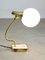 Lampe de Bureau Mid-Century en Laiton et Opaline, Italie 4