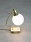 Italienische Mid-Century Tischlampe aus Messing & Opalglas 9