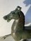 Statue Antique en Bronze Patiné Vert du Cheval Volant de Ganzu, Début du 20ème Siècle 2