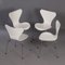 Chaises Butterfly Blanches par Arne Jacobsen pour Fritz Hansen, 2008, Set de 4 12