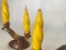 Candelabro francés de cerámica con velas amarillas, Francia, años 70. Juego de 2, Imagen 4