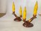 French Candleholder Ceramic with Yellow Candles, France, 1970s, Set of 4 7