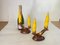 Französischer Kerzenhalter aus Keramik mit gelben Kerzen, Frankreich, 1970er, 2er Set 10
