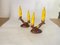French Candleholder Ceramic with Yellow Candles, France, 1970s, Set of 4 3