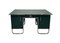 Large Bauhaus Partners Desk in Green Lacquer, Metal & Steeltube, Germany, 1930s 2