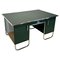 Large Bauhaus Partners Desk in Green Lacquer, Metal & Steeltube, Germany, 1930s 1
