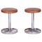 Bauhaus Chrome-Plated Steel Stools in Brown Leather, Czech, 1939, Set of 2 1
