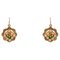 20th Century French Emerald 18 Karat Rose Gold Lever-Back Earrings, Set of 2 1