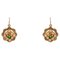 20th Century French Emerald 18 Karat Rose Gold Lever-Back Earrings, Set of 2, Image 1