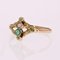 19th Century French Fine Pearl Emerald 18 Karat Rose and Green Gold Ring, Image 3