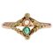 19th Century French Fine Pearl Emerald 18 Karat Rose and Green Gold Ring 1