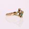 19th Century French Fine Pearl Emerald 18 Karat Rose and Green Gold Ring 4