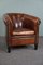 Leather Club Chair with Black Piping and Decorative Nails, Image 2