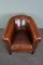 Leather Club Chair with Black Piping and Decorative Nails 6