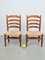 Brutalistischer Vintage Holz Korbstuhl Stly of Charlotte Perriand, 1960er, 2er Set 13