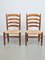 Brutalist Wood and Wicker Chairs in the style of Charlotte Perriand, 1960s, Set of 2, Image 15