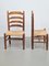 Brutalist Wood and Wicker Chairs in the style of Charlotte Perriand, 1960s, Set of 2 7