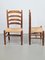 Brutalist Wood and Wicker Chairs in the style of Charlotte Perriand, 1960s, Set of 2, Image 7