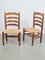 Brutalist Wood and Wicker Chairs in the style of Charlotte Perriand, 1960s, Set of 2 10