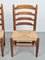 Brutalist Wood and Wicker Chairs in the style of Charlotte Perriand, 1960s, Set of 2 12