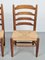 Brutalist Wood and Wicker Chairs in the style of Charlotte Perriand, 1960s, Set of 2, Image 12