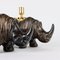 Rhinoceroses Plaster Candleholders by J. Luc Maisiere, 1900s, Set of 2 3