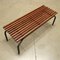 Vintage Bench in Teak, Metal & Brass, 1960s 3