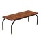 Vintage Bench in Teak, Metal & Brass, 1960s 1