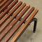 Vintage Bank aus Teak, Metall & Messing, 1960er 4