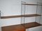 Nisse String Wall Shelf with Sideboard Made of Nut Wood by Kajsa & Nils Strinning, 1960 from String, Set of 8 6