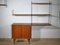 Nisse String Wall Shelf with Sideboard Made of Nut Wood by Kajsa & Nils Strinning, 1960 from String, Set of 8 1