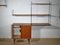 Nisse String Wall Shelf with Sideboard Made of Nut Wood by Kajsa & Nils Strinning, 1960 from String, Set of 8 3