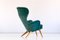 Wingback Armchair in Teal Velvet by Carl-Gustav Hiort by Ornäs, Finland, 1952, Image 10