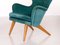 Wingback Armchair in Teal Velvet by Carl-Gustav Hiort by Ornäs, Finland, 1952 14