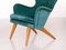 Wingback Armchair in Teal Velvet by Carl-Gustav Hiort by Ornäs, Finland, 1952, Image 14