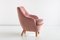 Armchair in Pink Velvet and Elm by Runar Engblom, Finland, 1951 5