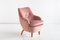 Armchair in Pink Velvet and Elm by Runar Engblom, Finland, 1951 1