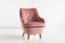 Armchair in Pink Velvet and Elm by Runar Engblom, Finland, 1951 11