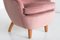 Armchair in Pink Velvet and Elm by Runar Engblom, Finland, 1951 6