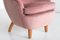 Armchair in Pink Velvet and Elm by Runar Engblom, Finland, 1951, Image 6