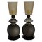 Murano Glass Lamps in Beige and Smoked Brown, 2000, Set of 2 1