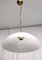 Postmodern Adjustable White Murano Glass and Brushed Brass Pendant attributed to Veart, 1980s, Image 6