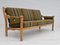 Dänisches Vintage 3-Sitzer Sofa aus Grünem Stoff & Eiche, 1960er 3