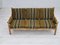 Dänisches Vintage 3-Sitzer Sofa aus Grünem Stoff & Eiche, 1960er 5
