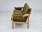 Dänisches Vintage 3-Sitzer Sofa aus Grünem Stoff & Eiche, 1960er 10