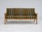 Vintage Danish Three-Seater Sofa in Green Fabric and Oak, 1960s, Image 4
