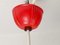 Mid-Century Kitchen Table Hanging Lamp in Red Plastic, 1960s 10