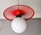 Mid-Century Kitchen Table Hanging Lamp in Red Plastic, 1960s, Image 5